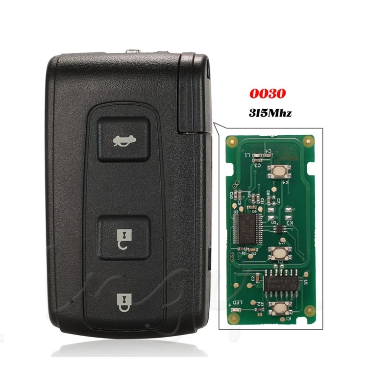 0030 Board Number 3 Button Remote Car Key 315MHz For Toyota Crown 2006-2010 with Chip TOY48 Uncut Blade