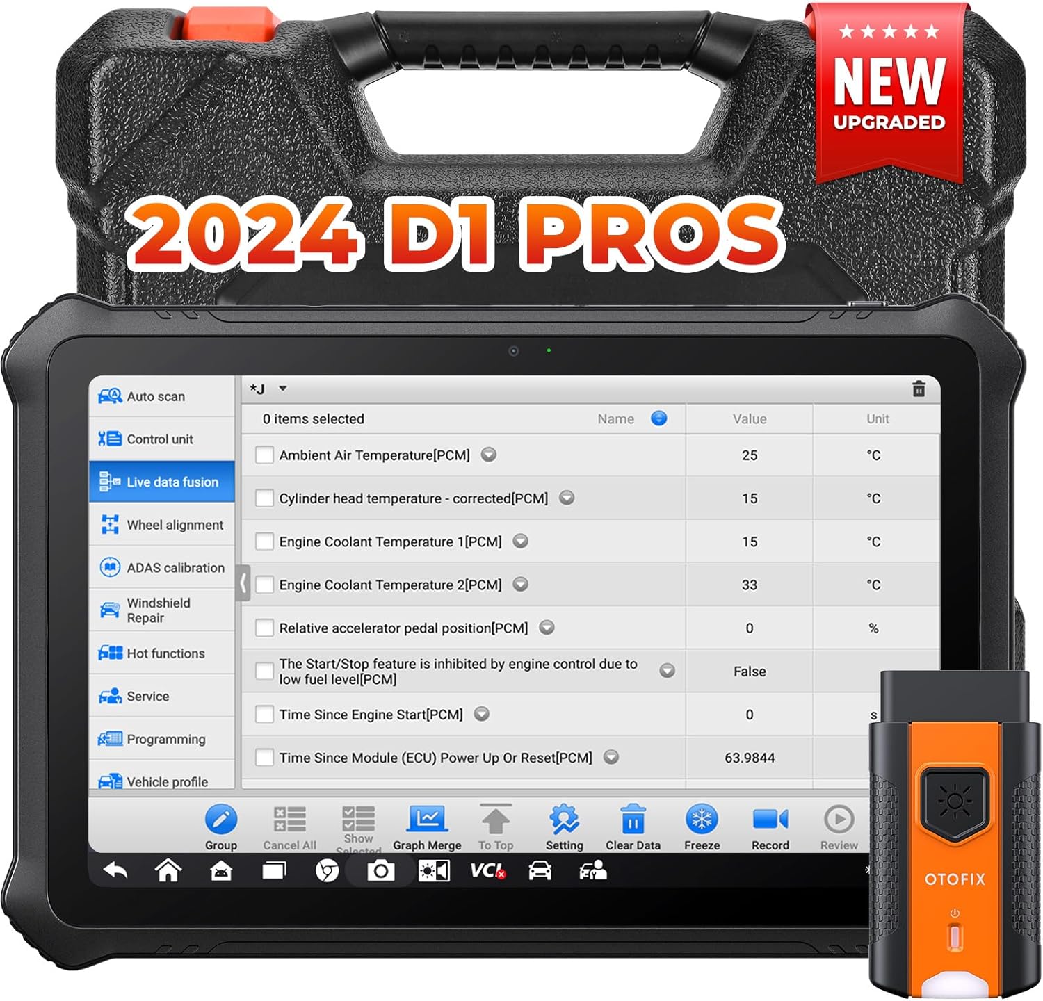 2024 OTOFIX D1 PROS Car Diagnostic Tool with Android 11.0 Support ECU Coding, 40+ Service, Full System, FCA AutoAuth, 2-Years Update Upgraded of D1