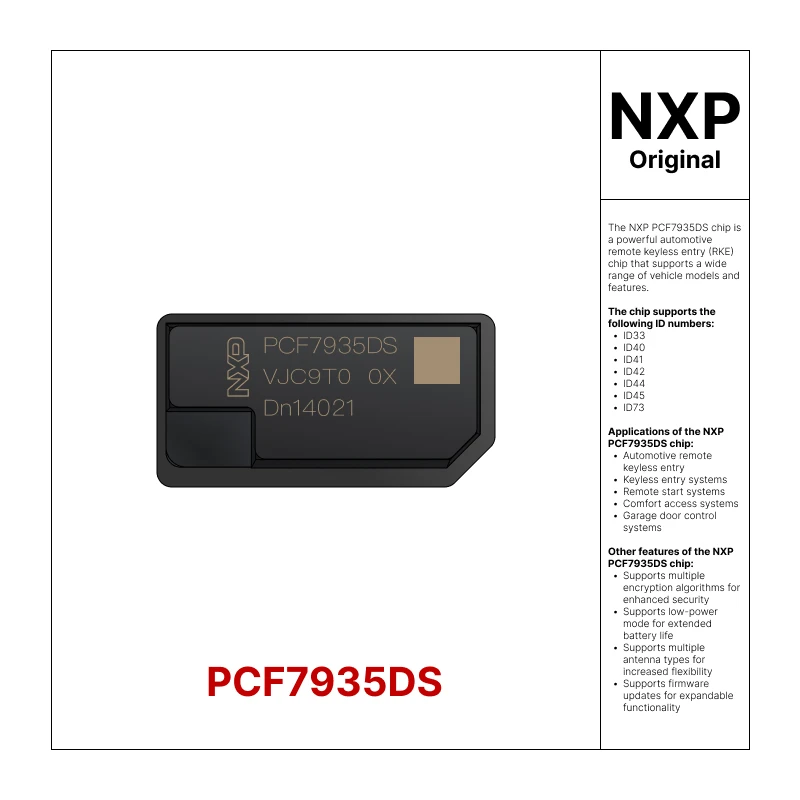5 Pcs Original OEM NXP PCF7935 DS Transponder Chip Virgin Unprogrammed ID33 40 To 44 For BMW Fiat Ford Renault VW Locksmith