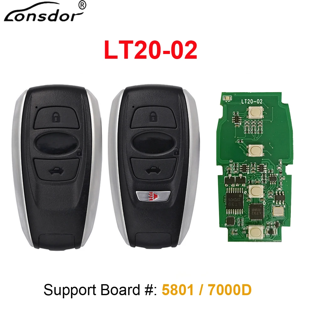 Lonsdor LT20-02 Smart Keyless Go Remote Key 4 Buttons 433.92MHz 8A Chip for Subaru Legacy Outback Forester Impreza HYQ14AHK 231451-7000