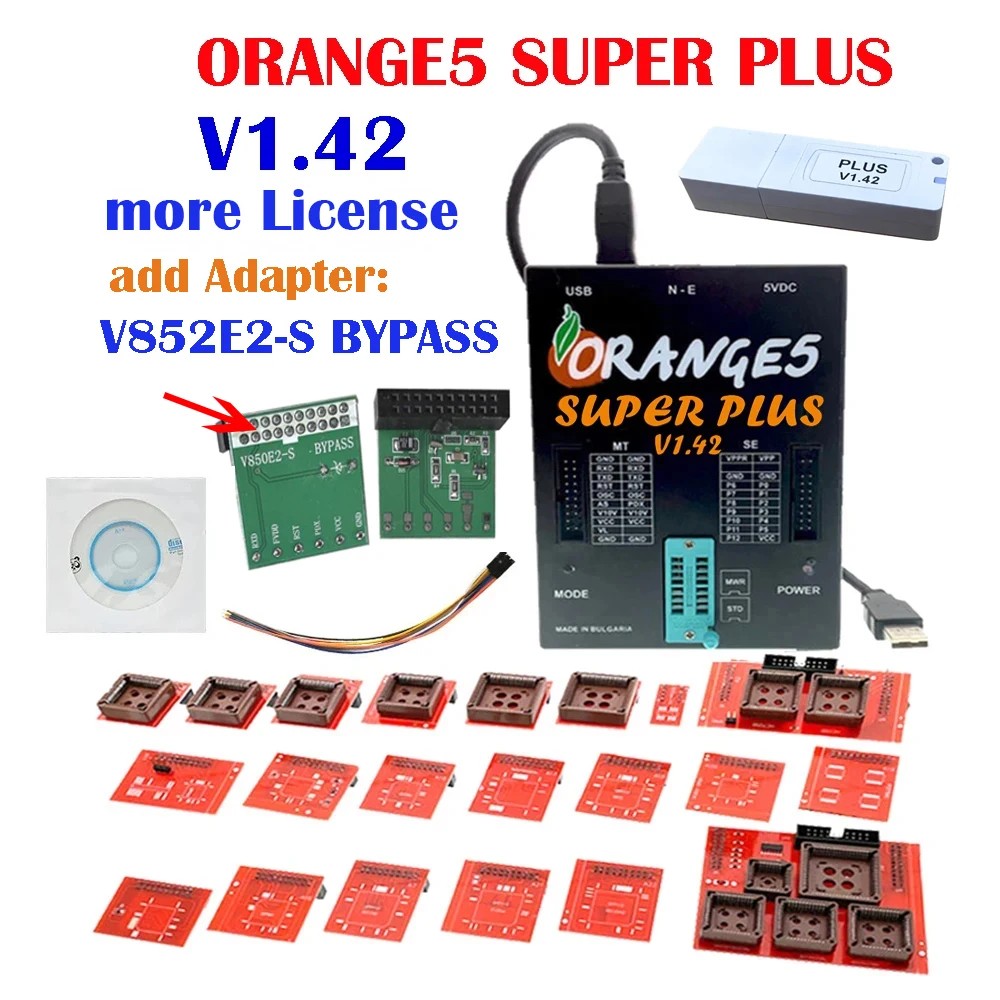 V1.42 Orange5 Full Function Super Plus Programmer More License Chip Ecu Renesas RH850 RL78 FUJITSU Orange 5 Key Programming Tool