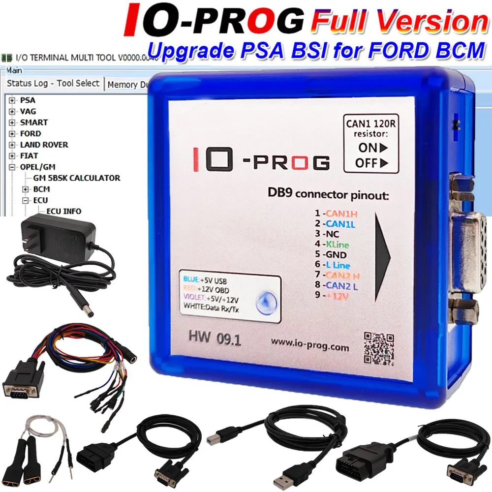 IO-PROG Full Terminal Programmer license Activation PSA BSI IOPROG For GM/Opel With ECU TCM BCM EP