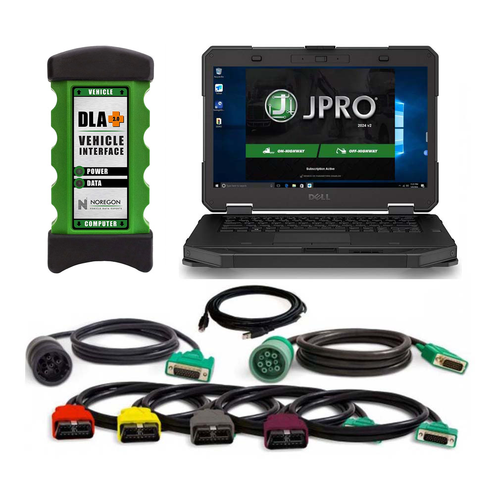 Newest 2024 V3 Noregon JPRO Professional Truck Diagnostic Scan Toolbox Plus DELL 5414 Laptop