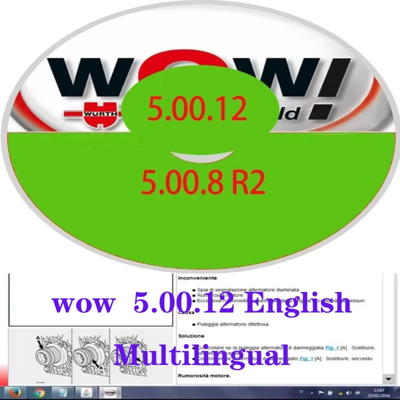 wurth wow 5.00.12 diagnostics Software 5.00.8 R2 + Kengen French Spanish Polish Italian Serbian German Dutch Czech Portuguese