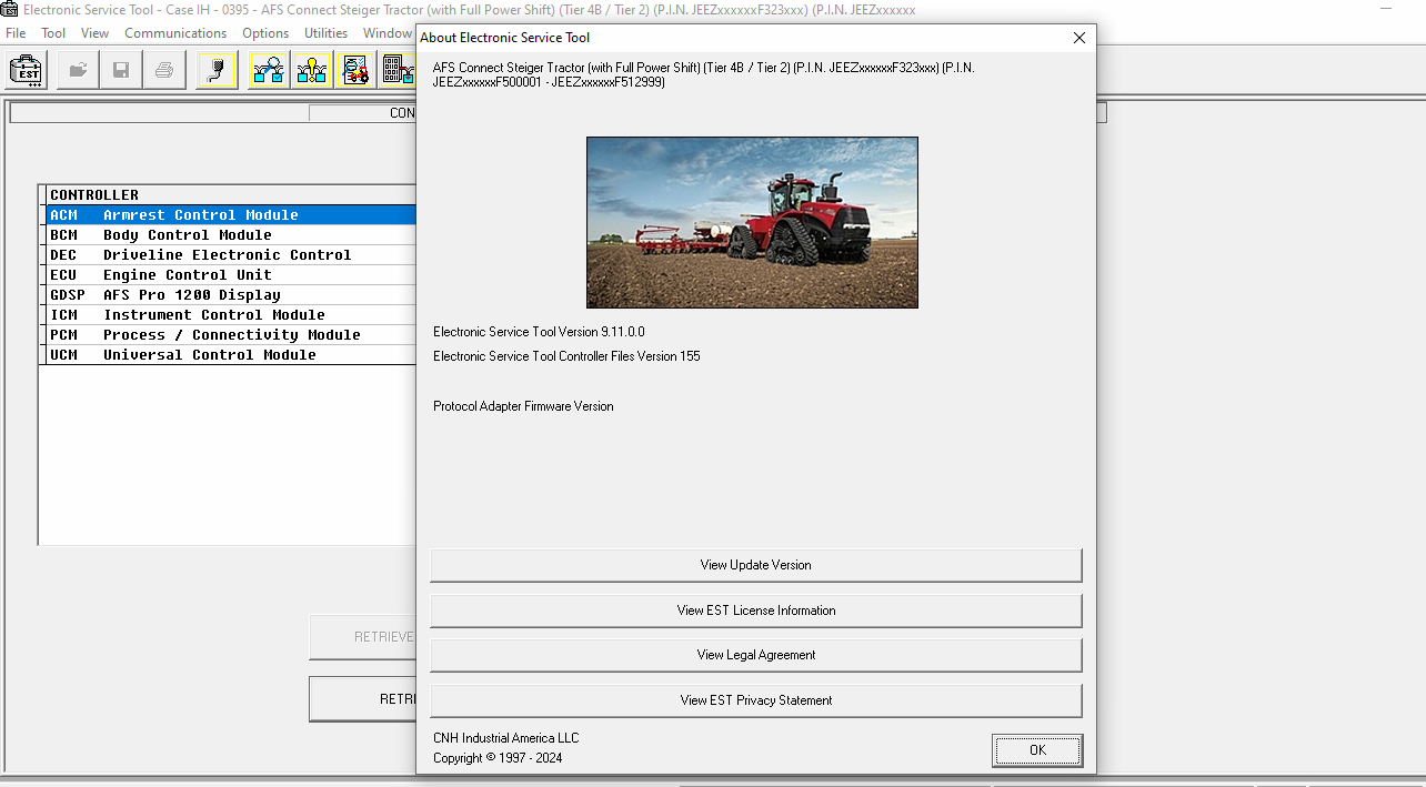 2024.09 New Holland Electronic Service Tools CNH EST 9.11 Engineering Level Diagnostic Software