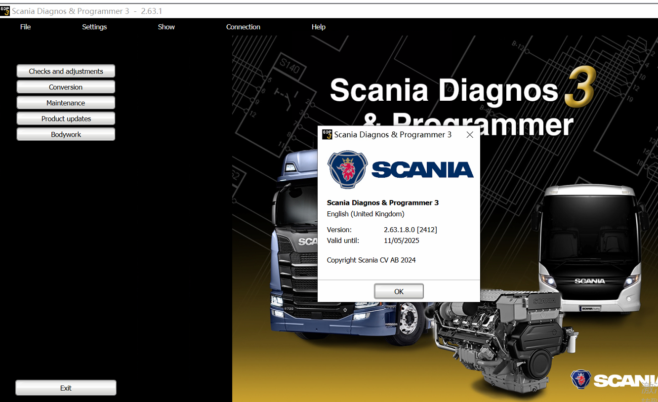 2024.12 Scania diagnostic programming software scania SDP3 2.63.1 For VCI3