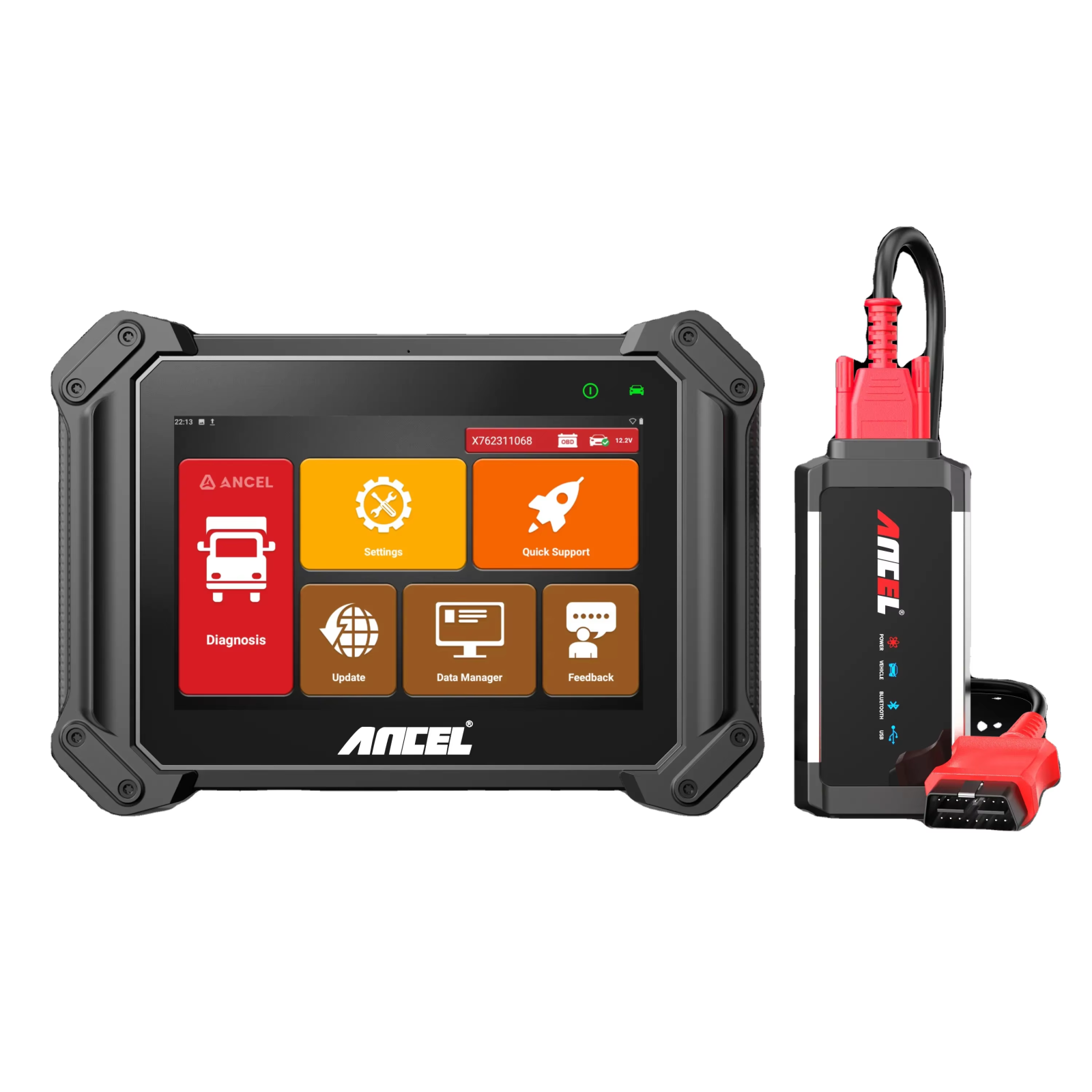 ANCEL V6 HD Diesel Heavy Duty Truck Diagnostic Scanner DPF Regen ECU Coding Programming Kit BI-Directional OBD2 Truck Scanner