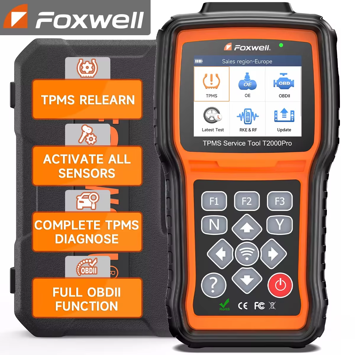 FOXWELL T2000 Pro TPMS Programming Tool Relearn Activate Sensors Tire Pressure Sensor TPMS Scan Tool TPMS Relearn Tool