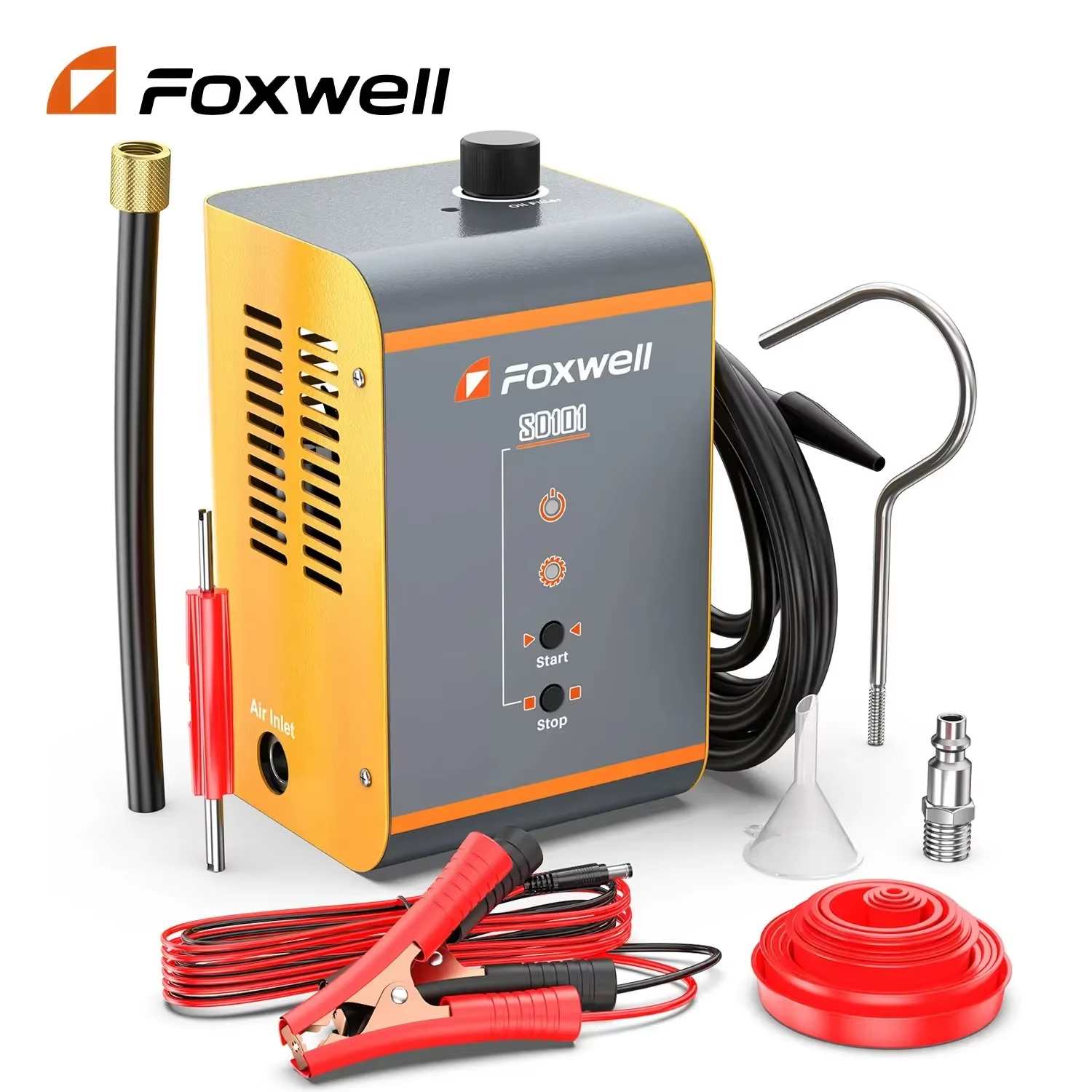 Foxwell SD101 Car Smoke Leak Detector EVAP Vacuum Leakage Diagnostic Tool DC12V Fuel Pipe Leak Locator Auto Leak Smoke Detector