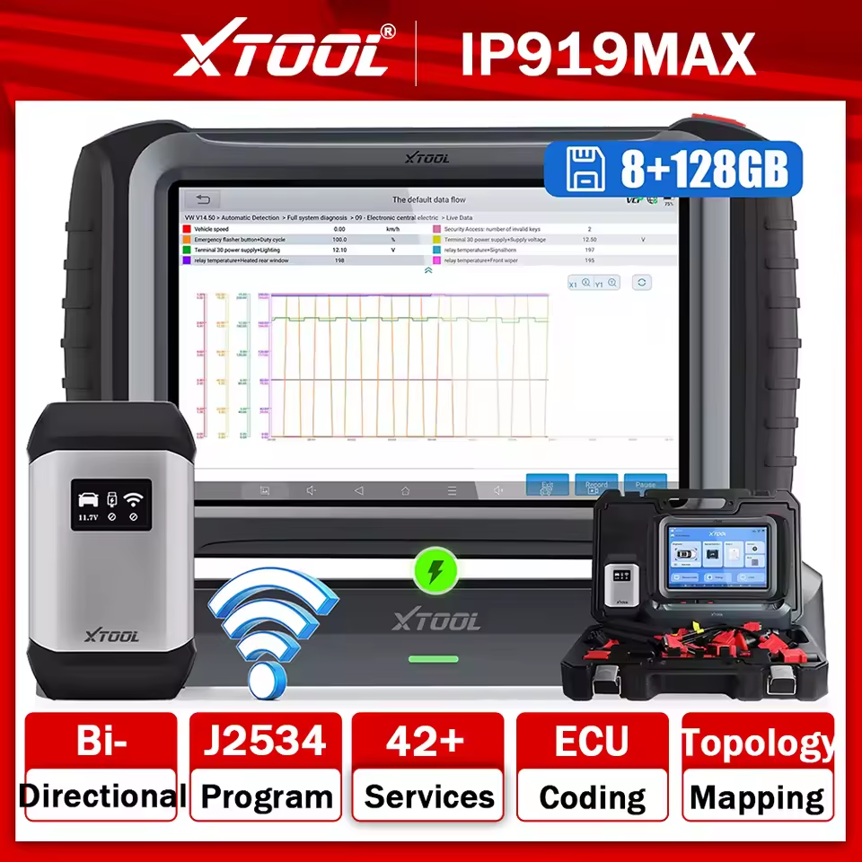 2025 XTOOL InPlus IP919 MAX J2534 ECU PROGRAMMING TOOL Bluetooth All System Auto Diagnostic Tools Bi-directional IMMO FCA DOIP CANFD 42+ Services 3-Year Free Update