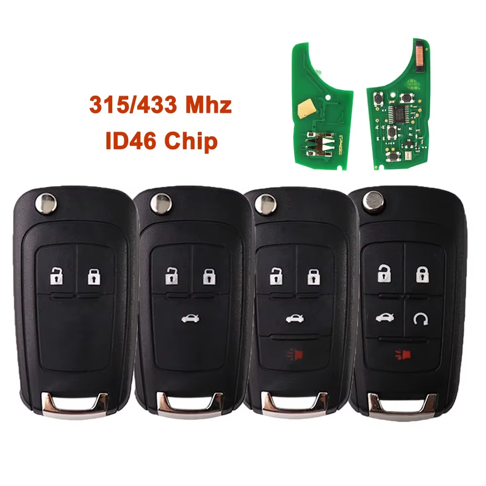 2/3/4/5 Buttons 315/433MHz ID46 Chip Remote Car Key For Chevrolet Cruze Sonic Malibu Impala Equinox Camaro Orlando Trax For Opel Vauxhall