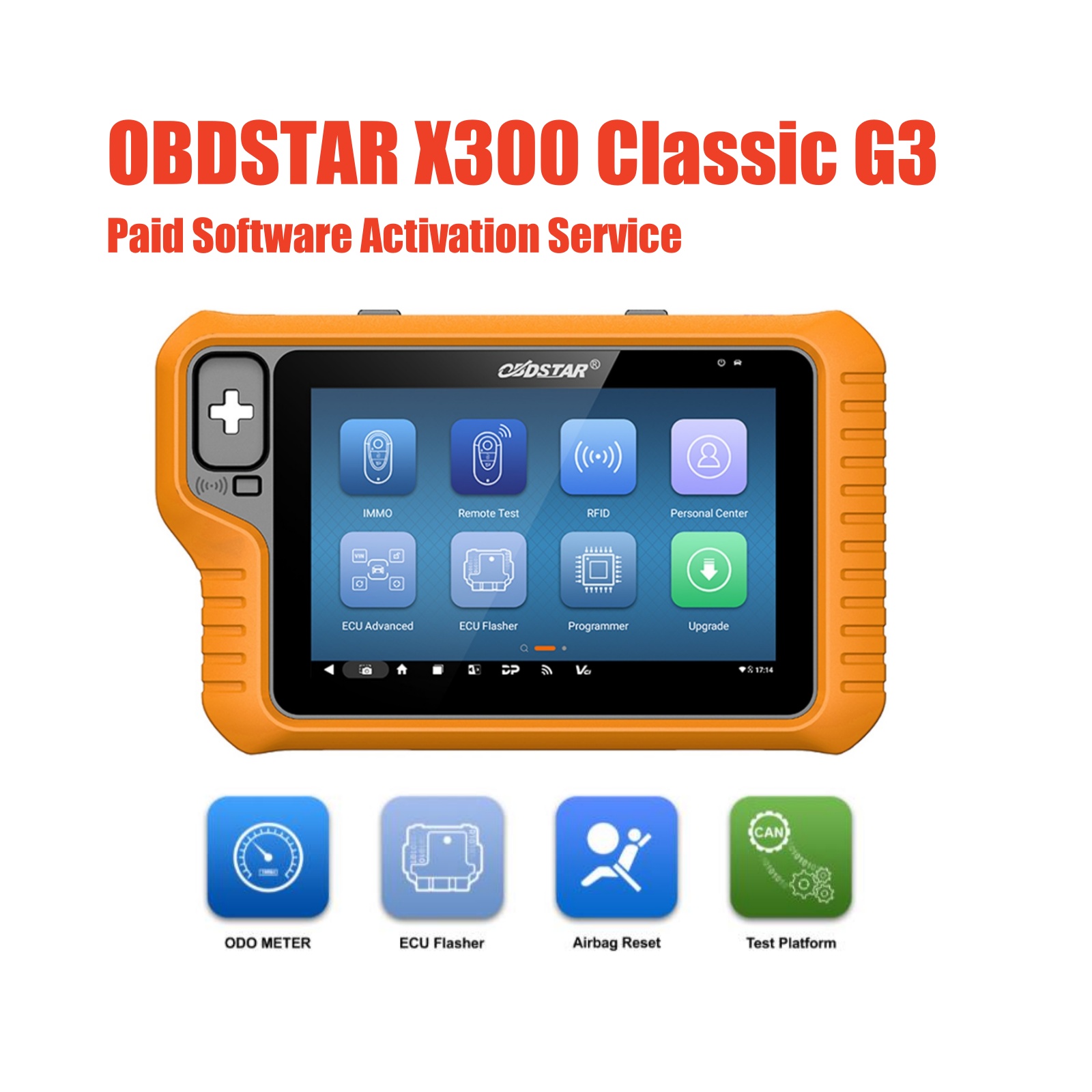 OBDSTAR X300 Classic G3 Cluster Calibration + Airbag Reset + ECU Flasher + Test Platform Paid Software Activation Service