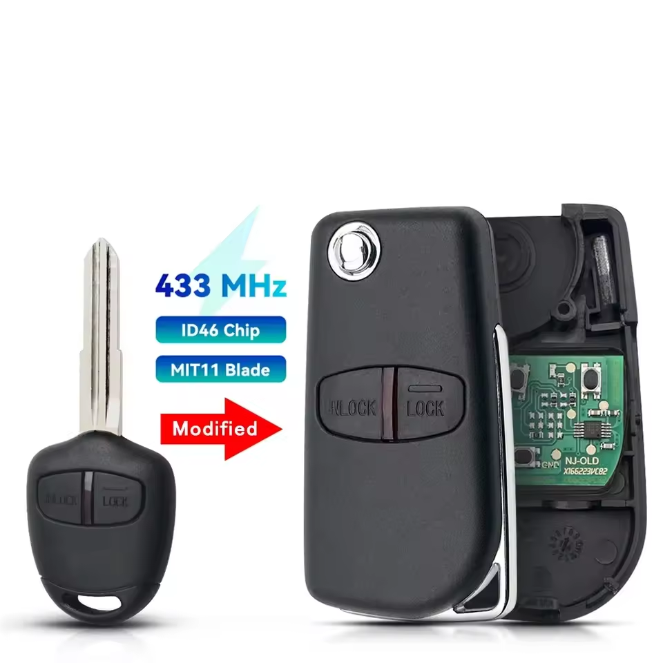 Remote Key For for MITSUBISHI Triton Pajero Outlander ASX Lancer MIT8 Lama 2/3BNT Modified Flip Key Fob 433Mhz ID46 Chip