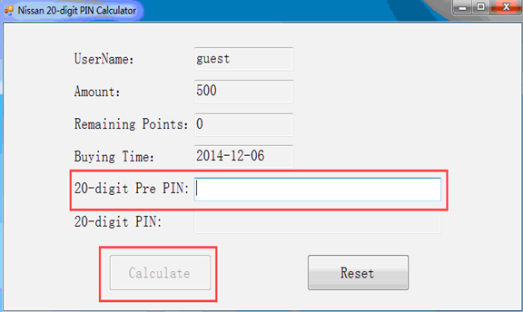 V6.0 NEW BCM Modules Pin Code Calculator for Nissan Support 20 Digit Code Unlimited Times