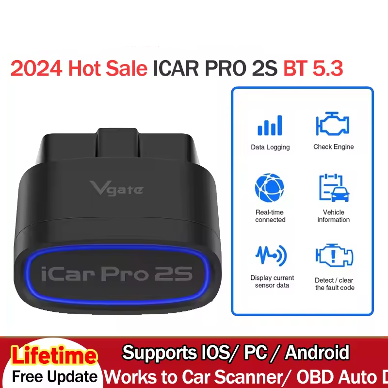 Vgate iCar Pro 2S ELM327 Bluetooth V5.3 for Android/IOS/PC OBD2 Scanner elm 327 Upgraded V2.3 Car Diagnostic Tools