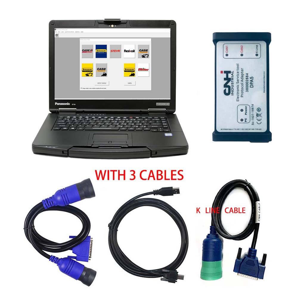 New Holland Electronic Service Tool CNH EST 9.11 Engineering Level Kit DPA 5 Diagnostic Tools Plus Panasonic CF54 Laptop