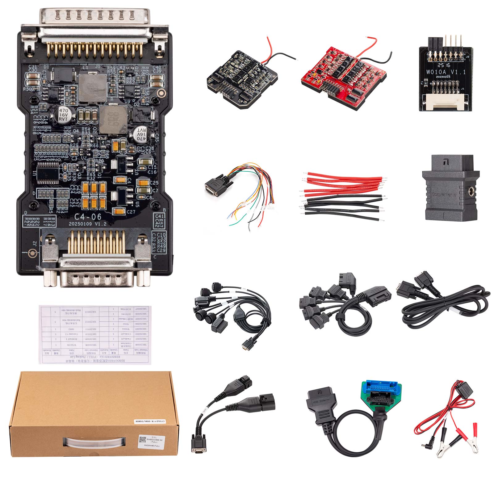 OBDSTAR RH850/V850 Adapter Full Kit with MQB Collector ECM001 TCM030 for MQB All Keys Lost, Airbag Reset, IMMO Data/Pincode Read, Dashboard, BCM, ELV
