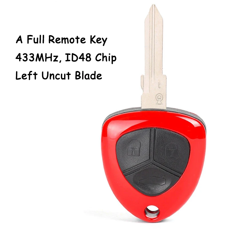 Smart Remote Control Car Key With 3 Buttons 433MHz ID48 Chip Fob For Ferrari F430 2005 2006 2007 2008 2009