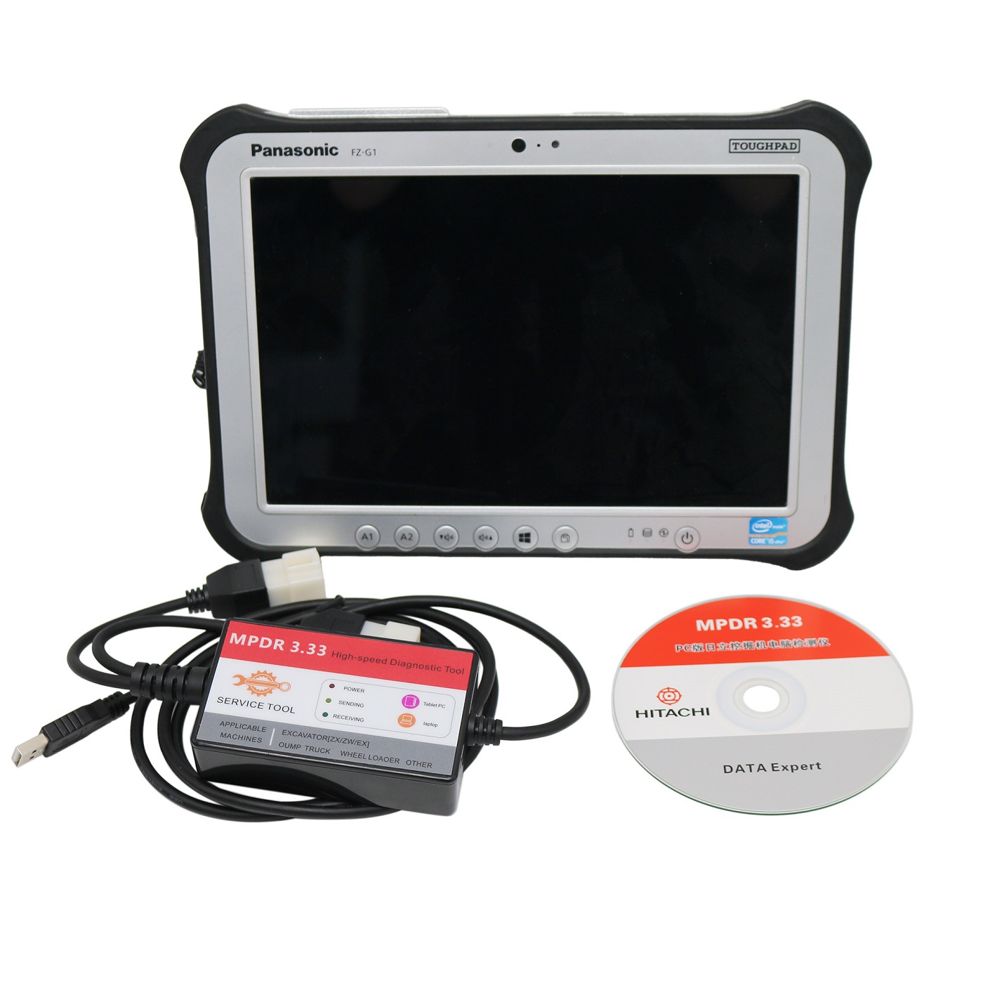 Hitachi MPDR 3.33 Diagnostic Scanner Hitachi Truck Excavator  For ZW-6 ZW-5 ZW-1 ZXW-6 ZXW-5 ZXW-3 ZXW-1 ZW ZX Serial Plus Panasonic FZ-G1 Tablet Ready to Use
