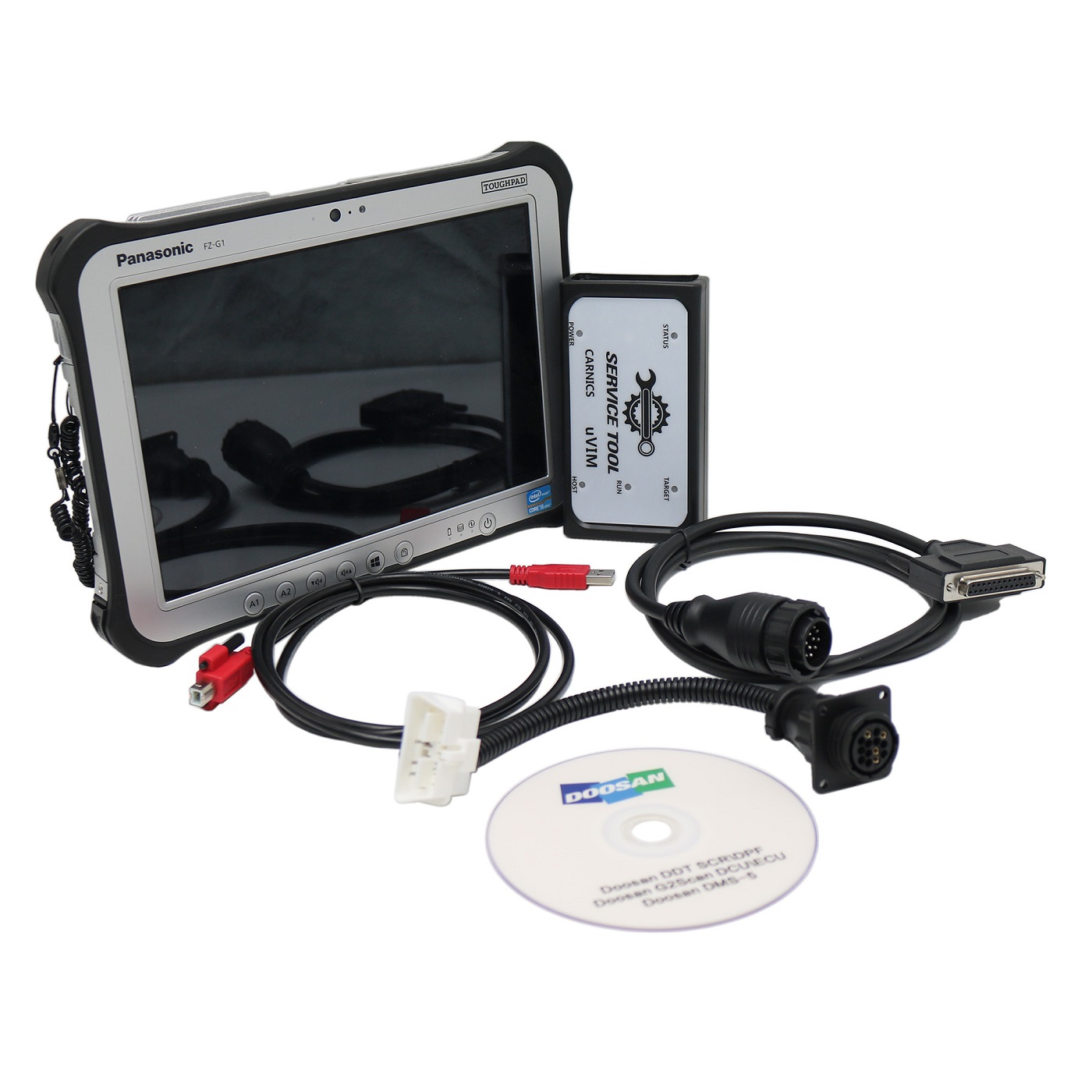 2025.04 Doosan Excavator Inspection Diagnostic Tool DDT SCR DPF G2 Scan DCU ECU DMS-5 Hardware + Software Version 3.2.5 Plus Panasonic FZ-G1 Tablet Ready to Use