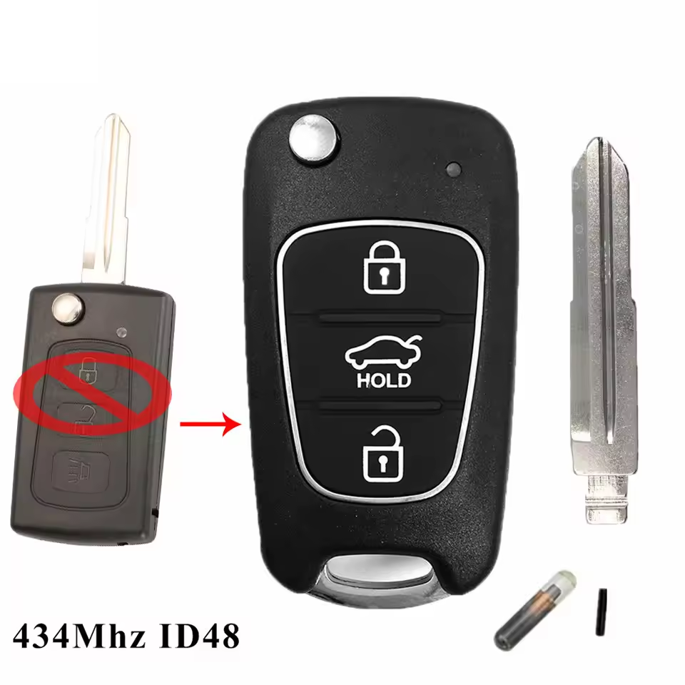 Upgrade new DIY Flip Remote Key 3 Buttons FOB 434Mhz ID48 chip for Great Wall Haval Hover H3 2005-2007 H5 2014