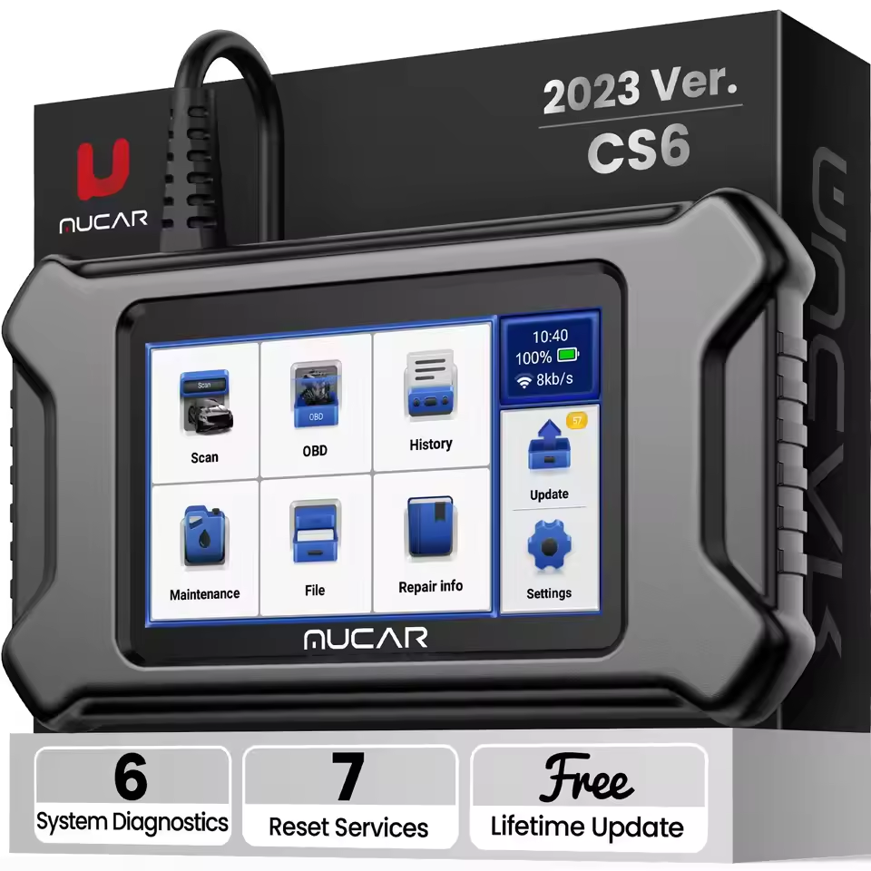 thumbnail interactive-video image 1 of 2024 MUCAR DriverScan OBD2 Scanner Code Reader, Full System Diagnostic Tool With 15 Service Resets & Extension Cable 1 of 2