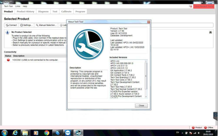For Volvo Premium Tech Tool PTT 2.7.98 Full Development with Newest APCI+ 2020.02 database