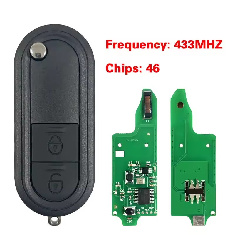 Replacement Flip Folding Remote Control Car Key Fob 2 Buttons 433MHz ID46 Chip for MG 3 MG3 2011 2012 2013 2014 2015