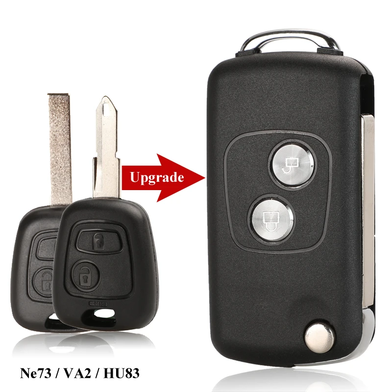 2 BTN Modified Flip Remote Car Key Shell for Citroen C1 C2 C3 C4 Picasso Xsara Peugeot 206 306 307 107 207 407 Partner