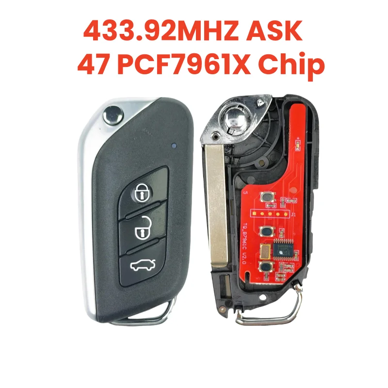 Original Smart Remote Key 3 Button 433.92MHZ ASK 47 PCF7961X Chip for BAIC Senova X25 X35 With LOGO Smart Key