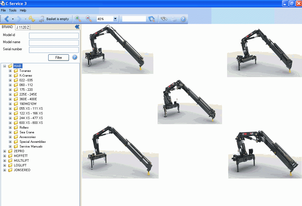 Hiab C-Service Parts Catalogs and Service Information System