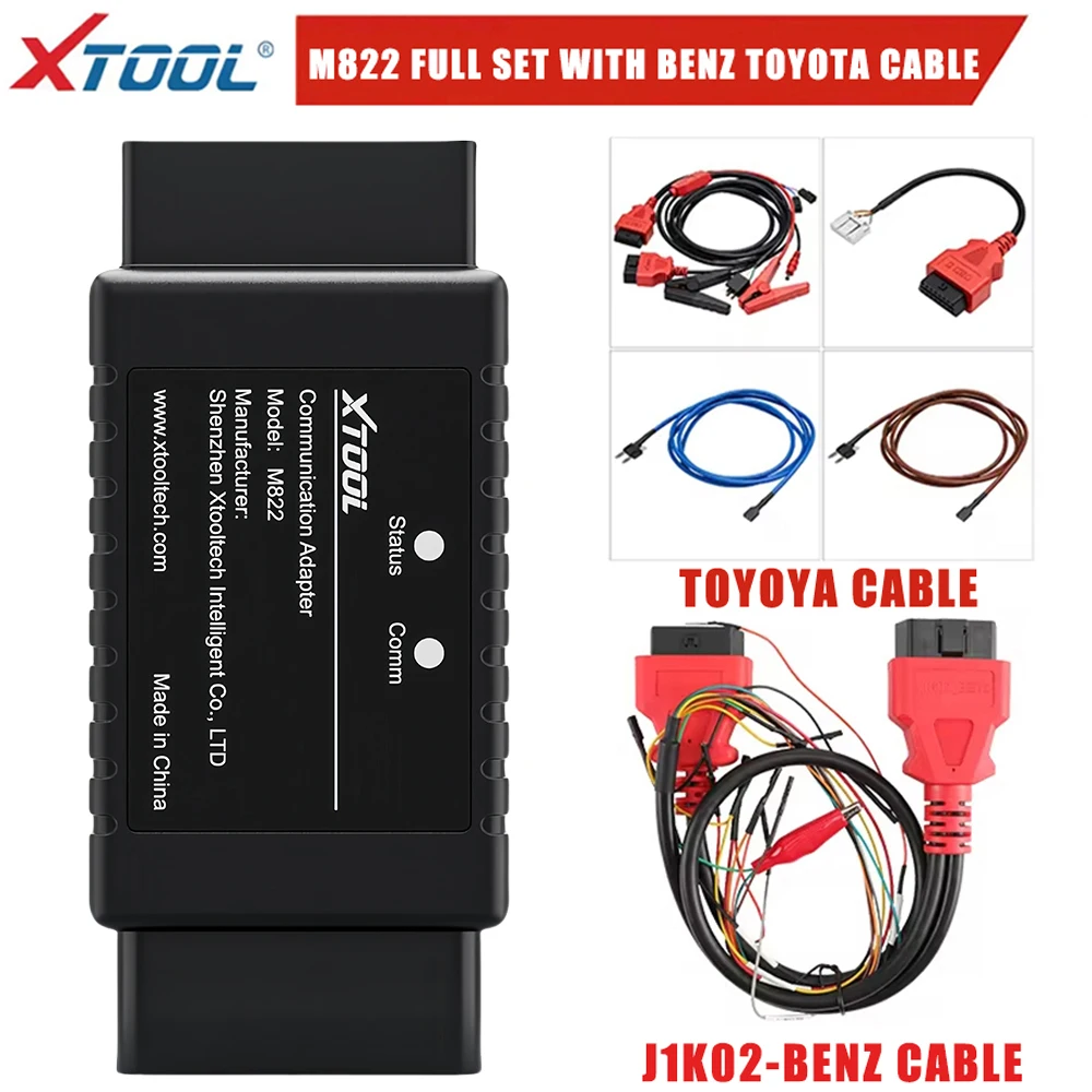 XTOOL M822 M821 Adapter for X100PAD3/X100PAD Elite/X100MAX For Mercedes-Benz For Toyota 8A All Key Lost Programming