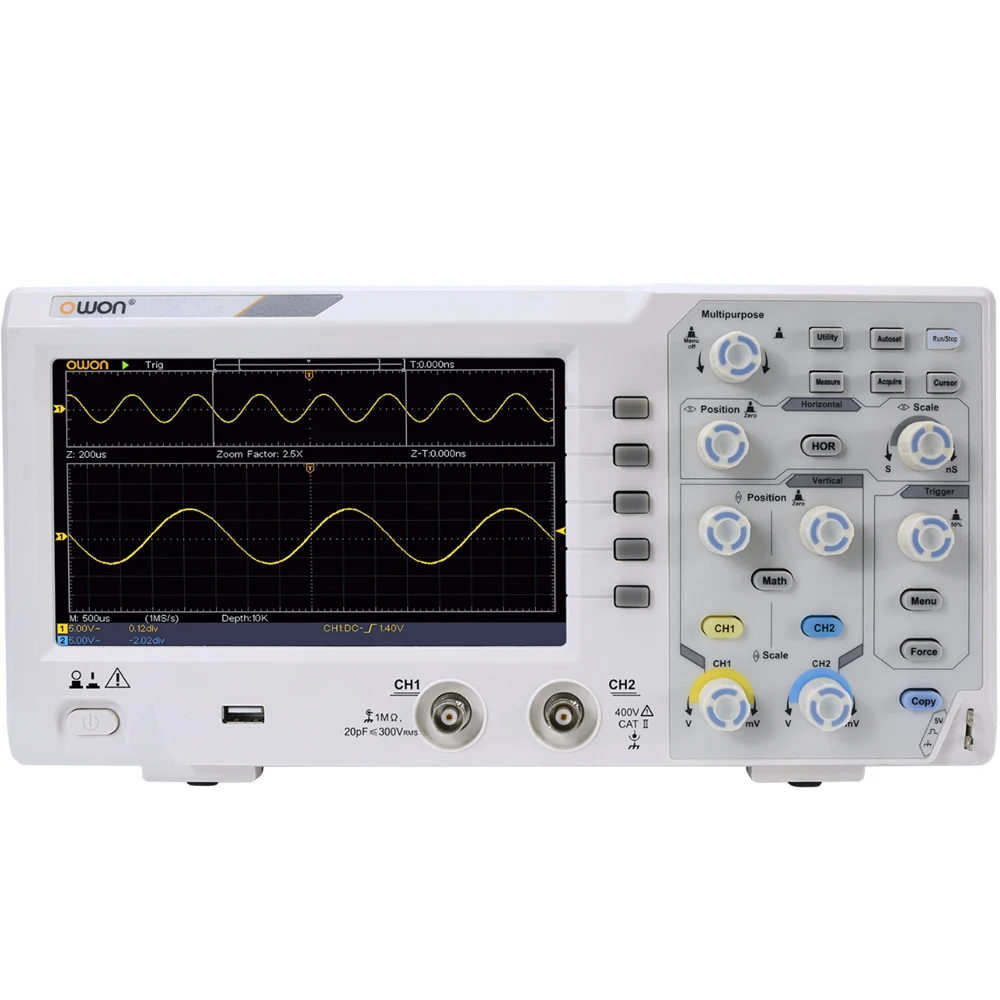 OWON SDS1102 Digital Storage Oscilloscope 100MHz 1GSs 2 Channels for Circuit Testing