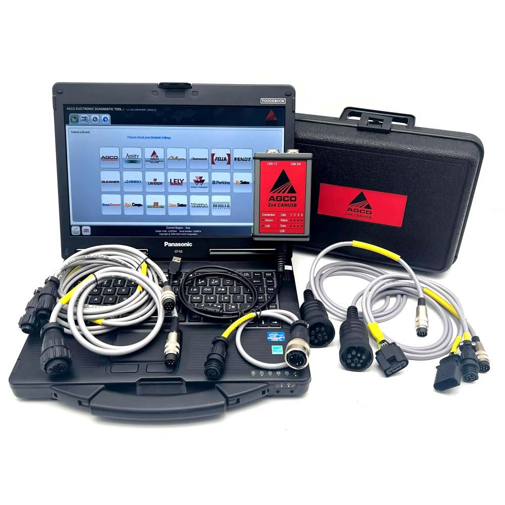 2024.05 Electronic Tractor For AGCO CANUSB EDT Massey Ferguson FENDT OEM AGCO Agricultural Diagnostic Scanner Plus Second Hand Panasonic CF53 Laptop Ready To Use