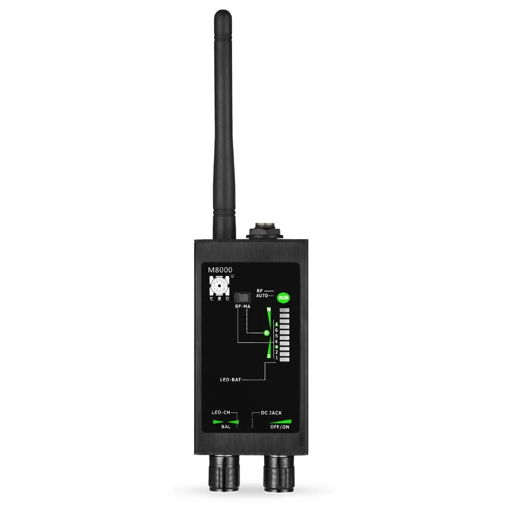 M8000 Radio Anti-Spy Detector GSM RF Signal Auto Tracker Detectors GPS Tracker Finder Bug with Long Magnetic LED Antenna