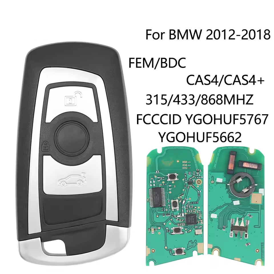 3 Buttons Remote Key Fob For BMW 5 7 F Series FEM / BDC,CAS4,CAS4+ 2012-2018 YGOHUF5662/YGOHUF5767 315/433/868Mhz New