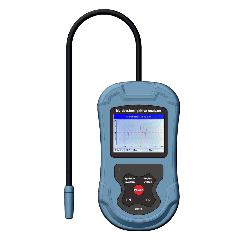 KZYEE KM22 Digital Waveform Display RPM Spark Volt Analyzer Tester Multi-System Ignition Car Spark Plug Tester Diagnostic Tools