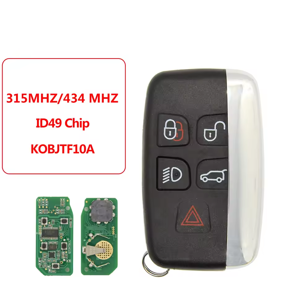 Land Rover Range Rover Sport Evoque Vogue for Jaguar XJ Xe XF 2010-2016 315/434MHZ OEM Smart Remote Key fob ID49 Chip FCCID:KOBJTF10A Logo