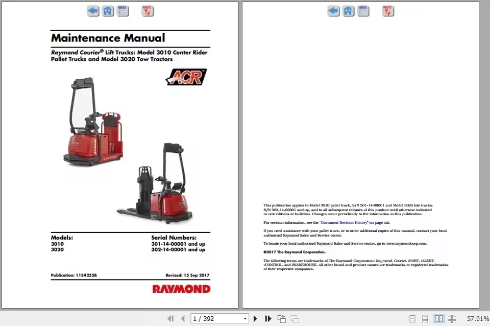 RAYMOND Forklift 11.97GB PDF Service Parts Manual & Schematics Update 2020 DVD