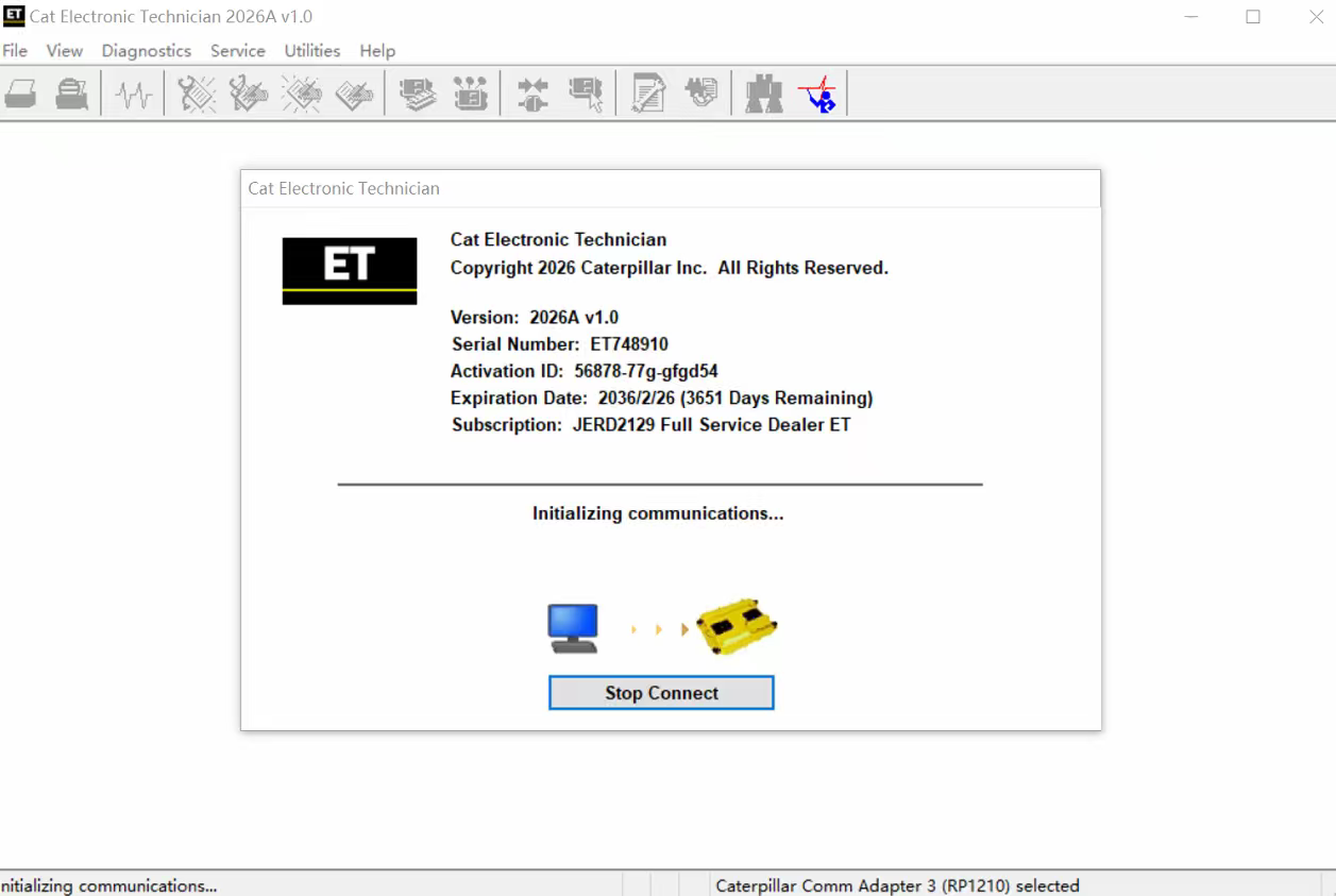 2026.03 Caterpillar Cat ET3 Cat ET Diagnostic Software 2026A Caterpilar Electronic Technician Software One PC Activation