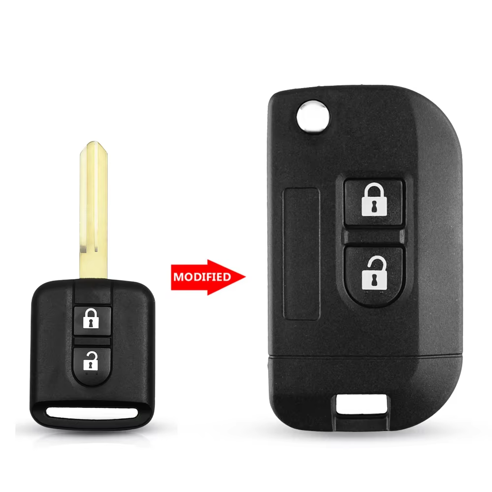 2 Buttons Modified Folding Remote Car Case Key For NISSAN Qashqai primera Micra Navara Almera Note Sunny