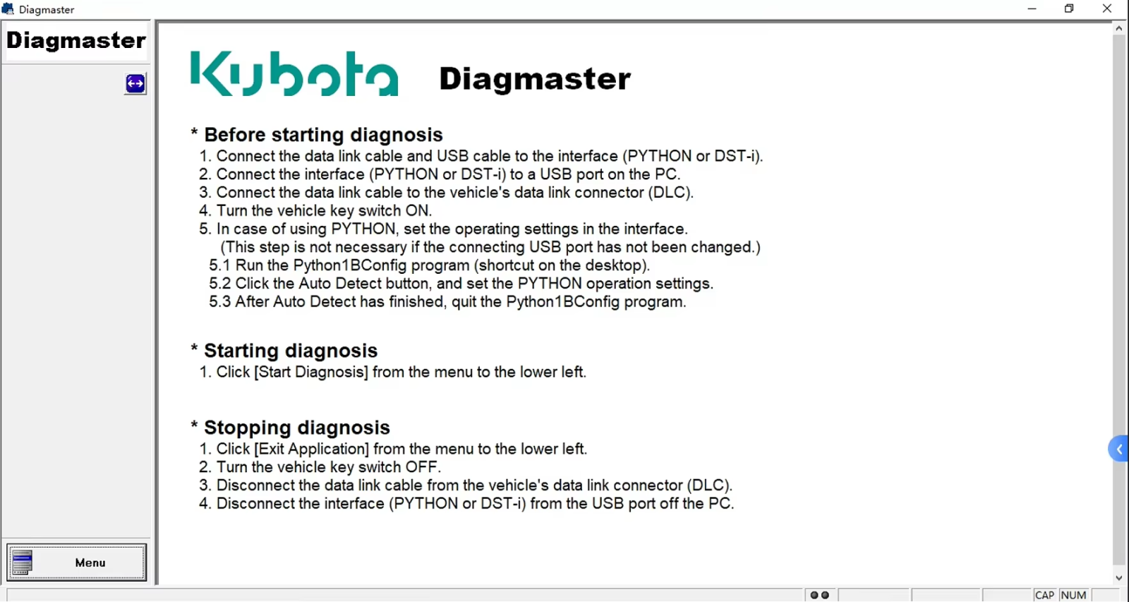 2026 Original Factory Kubota Takeuchi DiagMaster DST-I Level 5.444 Level 9 Diagnostic Software