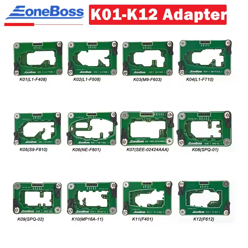 EONEBOSS Adapter Set 12-Piece (K01-K12) L1-F408/ L1-F508/ M9-F603/ L1-F710/ S9-F810/ NE-F801/ SEE-02424AAA for HK001 Key Master