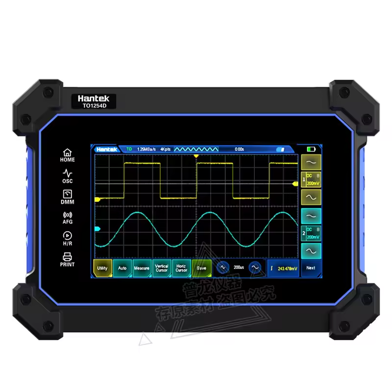 Hantek TO1252D TO1254D 2-4Channel Portable Handheld Touch Screen Tablet Oscilloscope 250MHz with Multimeter and Signal Generator