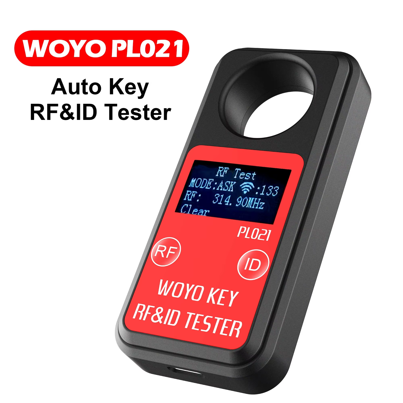 WOYO PL021 RF & ID Tester for All Car Key, 100-1000MHz Remote Detector, Test RSSI Value/ASK/FSK, Read ID&Type of Auto Key Chip