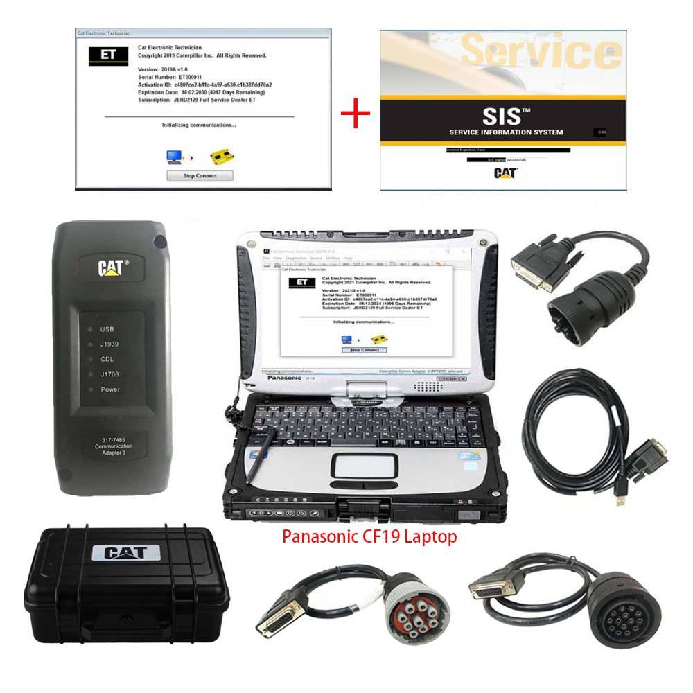 2026A CAT Caterpillar ET Diagnostic Adapter III CAT Diagnostic Tool Plus Laptop with CAT SIS Software Plus Panasonic CF19 Laptop Ready To Use