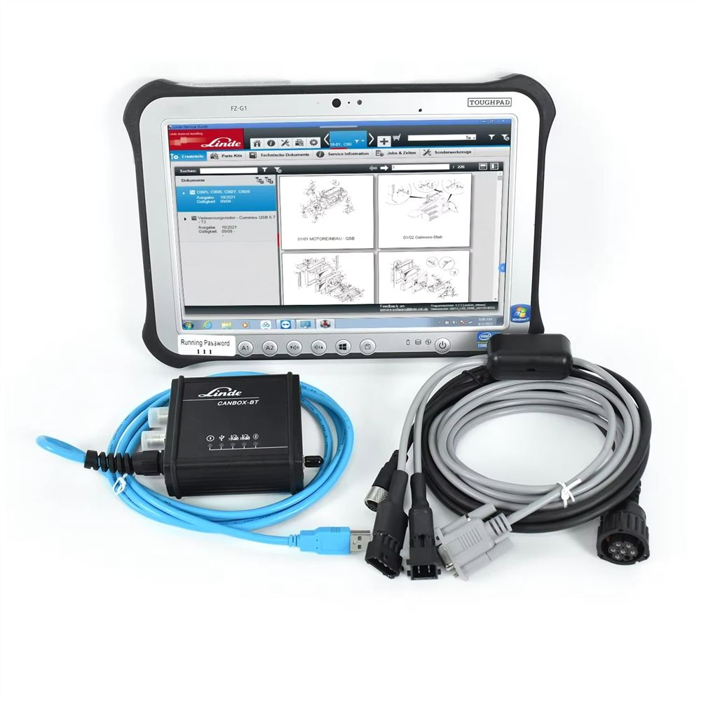 Forklift Truck Diagnostic Tool for Linde BT Canbox Doctor with Linde Pathfinder Software + Panasonic FZ-G1 Tablet